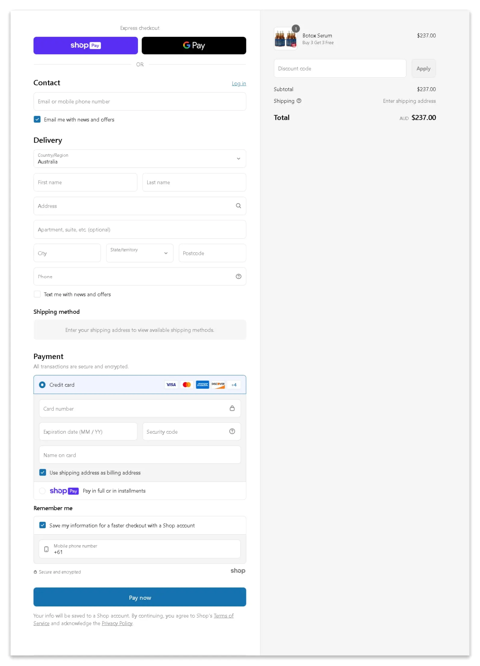 Olavita Secure Checkout Page